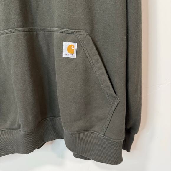 Carhartt Men's Rain Defender Paxton Heavyweight Hooded Sweatshirt 2XL Tall Green - Picture 2 of 7